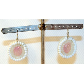 Ohrhänger, Ohrringe, creme/rosa