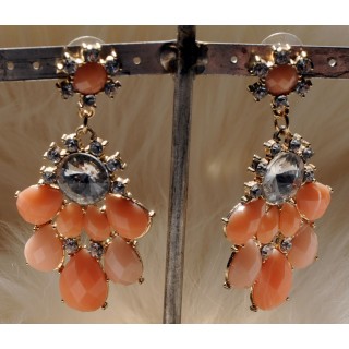 Ohrstecker, Straß, blass orange