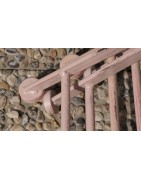 Garten-Garnitur, 3-teilig, Metall/ rosa lackiert, rund, Lochmuster, stabil