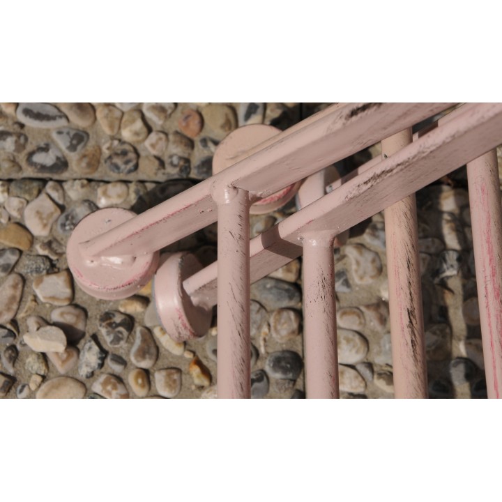 Garten-Garnitur, 3-teilig, Metall/ rosa lackiert, rund, Lochmuster, stabil