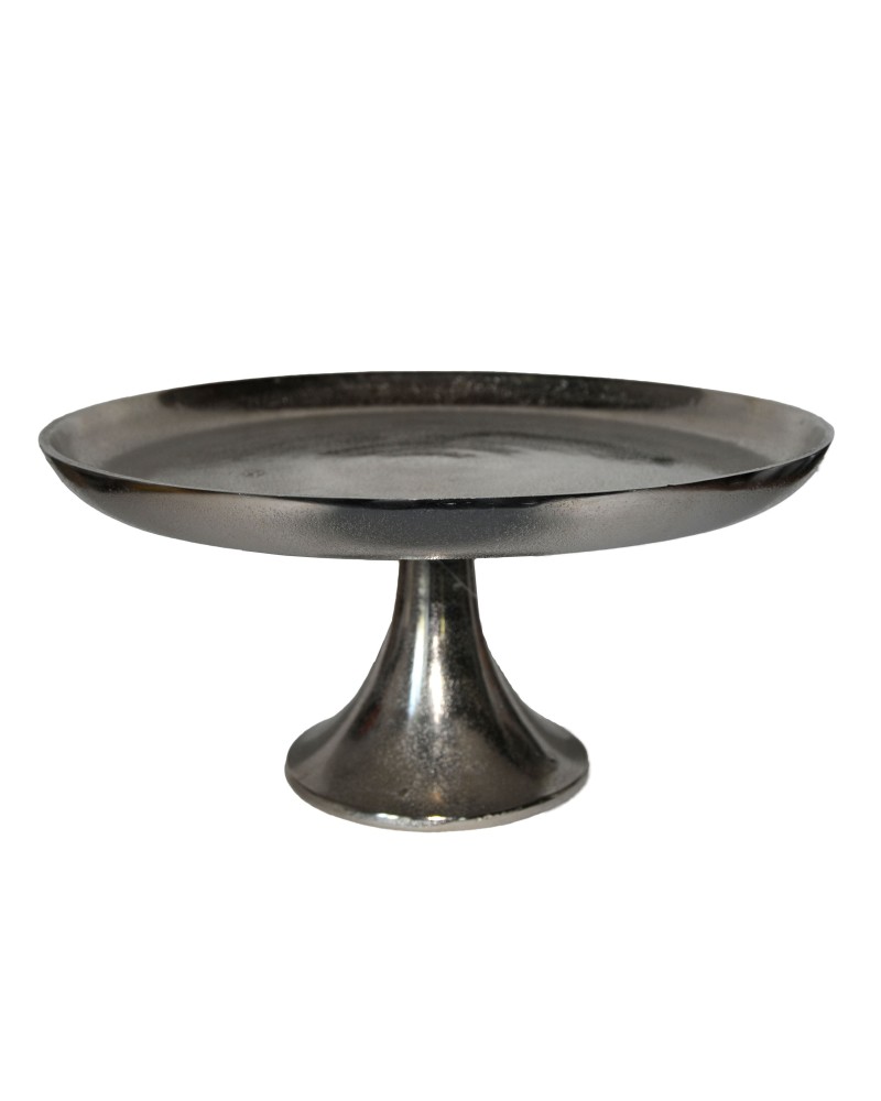 Schale, auf Fuß, flach, Aluguss