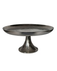 Schale, auf Fuß, flach, Aluguss