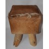 Hocker, Ziegenfellhocker, Echt Fell, braun, Altholz
