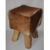 Hocker, Ziegenfellhocker, Echt Fell, braun, Altholz
