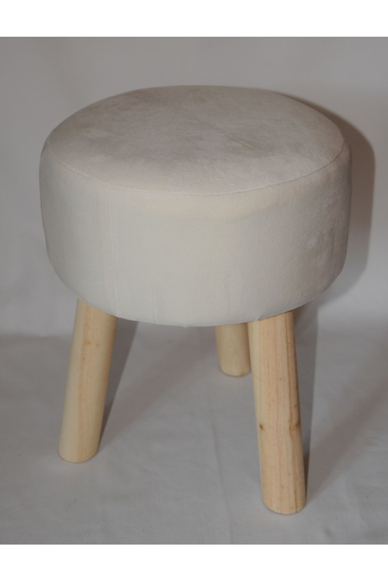 Hocker, Holz/Textil, creme