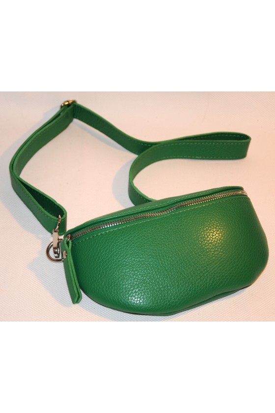 Cross-Body-Bag, grün, echt Leder