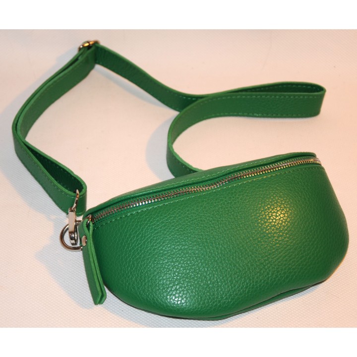 Cross-Body-Bag, grün, echt Leder