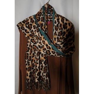 Schal, Tuch, animalprint, braun/schwarz/beige