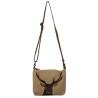 Tasche, Umhängetasche, Hirschmotiv vorne, Rückseite uni