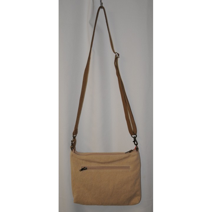 Tasche, Umhängetasche, Hirschmotiv vorne, Rückseite uni