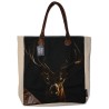 Tasche, Shopper, Hirschmotiv vorn, Rückseite uni creme