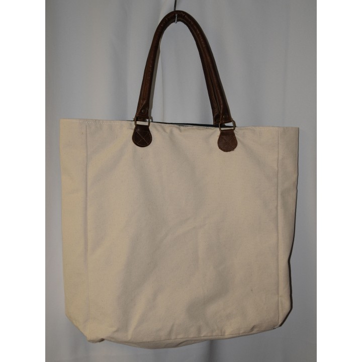 Tasche, Shopper, Hirschmotiv vorn, Rückseite uni creme