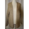 Strickmantel, beige, offen, Grobstrick, halblang