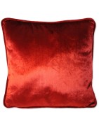 Kissen, Samtkissen, rot uni, 45 x 45 cm