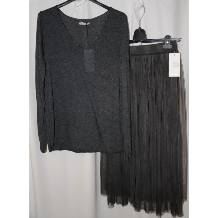 Pulli, Feinstrickpullover, anthrazit, One Size