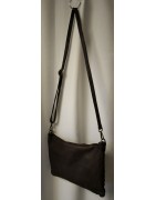 Umhängetasche, Tasche, echt Leder, dunkelbraun, geflochten