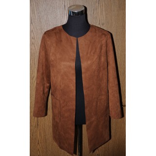 Jacke, braun, Kunstleder, kurz, One Size