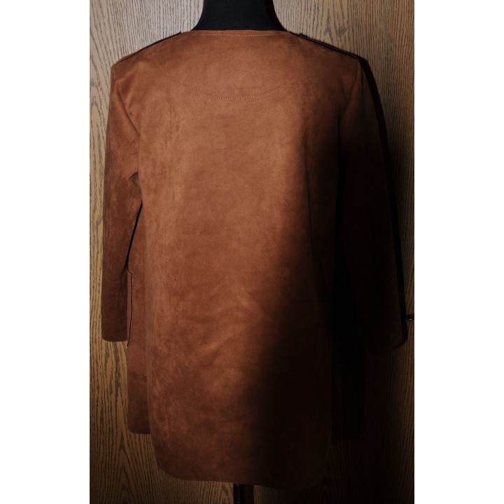 Jacke, braun, Kunstleder, kurz, One Size