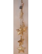 Anhänger, Metallsterne, silber, Glasperlenband silber