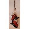 Anhänger, Schlittschuhe, Metall, rot/schwarz/weiß