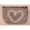 Tasche, Filztasche, Schlüsselmäppchen, grau, Druck weiß