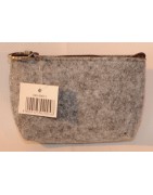 Tasche, Filztasche, Schlüsselmäppchen, grau, Druck weiß