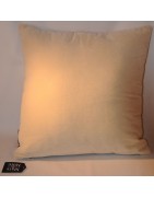 Kissen, Samtkissen, Hirsch, creme/braun