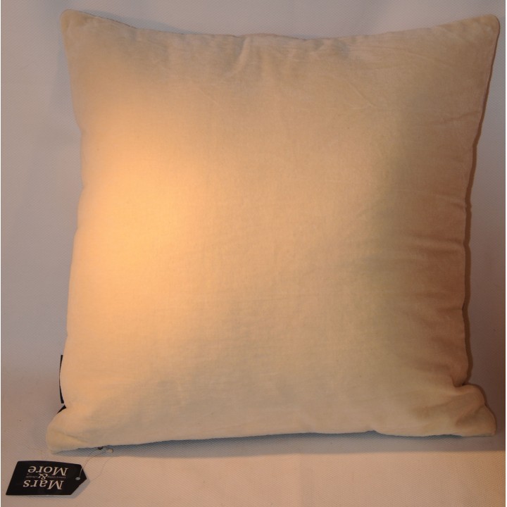 Kissen, Samtkissen, Hirsch, creme/braun Kissen, Samtkissen, Hirsch, creme/braun