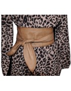 Bindegürtel, taupe, echt Leder, One Size