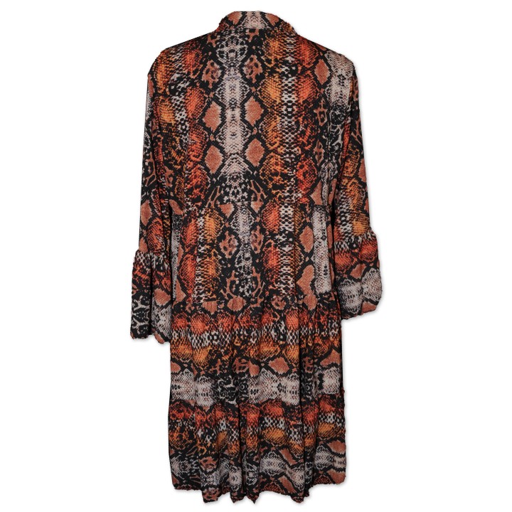 Kurzkleid, Longbluse, Schlangeprint, multicolor