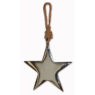 Stern, Hänger, Sternanhänger, Alu, Juteband
