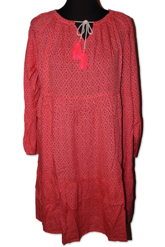 Kleid, pink/rot gemustert, "Camilla"