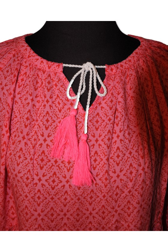 Kleid, pink/rot gemustert, "Camilla"