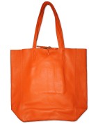 Ledershopper, Ledertasche, orange, echt Leder
