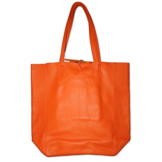 Ledershopper, Ledertasche, orange, echt Leder