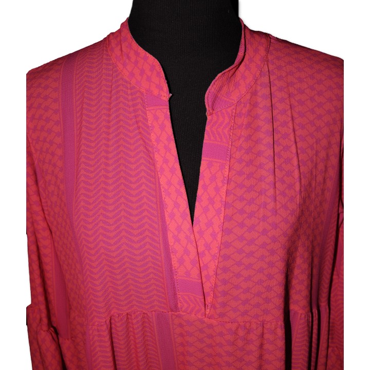 Kleid, Maxikleid, Kofferkleid, One Size, hummer/lila gemustert
