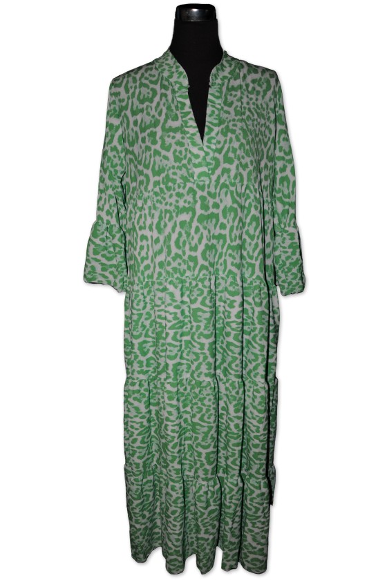 Kleid, Maxikleid, Kofferkleid, One Size, weiß/grün animalprint
