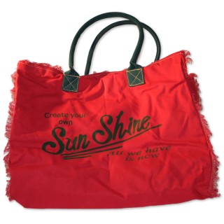 Tasche, Canvas-Tasche, Badertasche, pink mit Aufschrift "Sun Shine"
