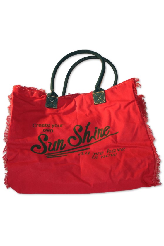 Tasche, Canvas-Tasche, Badertasche, pink mit Aufschrift "Sun Shine"