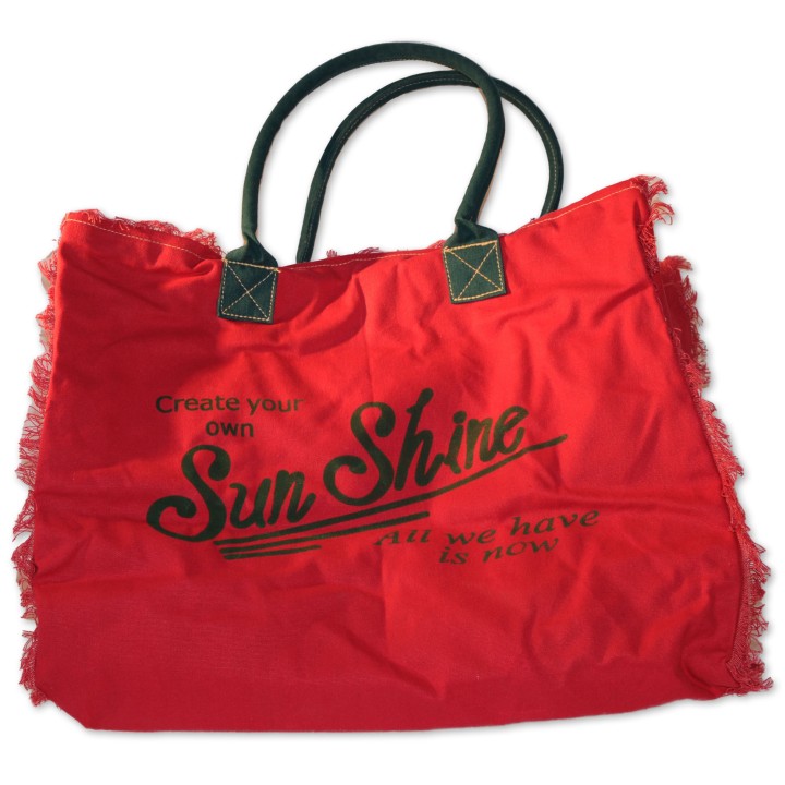 Tasche, Canvas-Tasche, Badertasche, pink mit Aufschrift "Sun Shine"