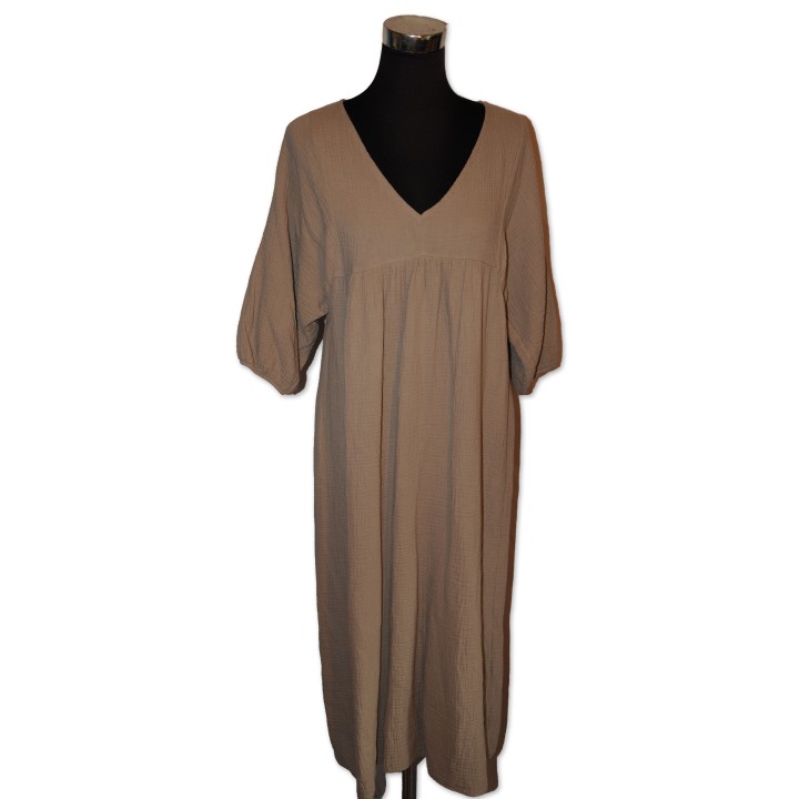 Kleid, Musslinkleid, schlamm uni, 100% Baumwolle, One Size