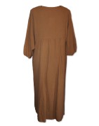 Kleid, Musslinkleid, hellbraun uni, 100% Baumwolle, One Size