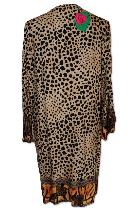 Kleid, Kurzkleid, Animalprint mit Bordüre, multicolor, One Size, 100% Viscose