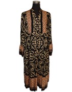 Kleid, Midikleid, camel/schwarz/rost/dunkelbraun gemustert, 100% Viscose, One Size