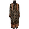 Kleid, Midikleid, camel/schwarz/rost/dunkelbraun gemustert, 100% Viscose, One Size