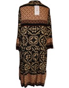 Kleid, Midikleid, camel/schwarz/rost/dunkelbraun gemustert, 100% Viscose, One Size