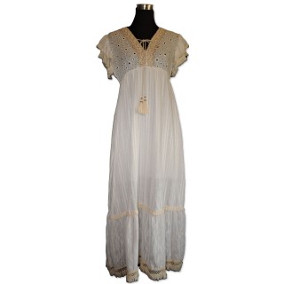 Kleid, Maxikleid, creme/gold, One Size
