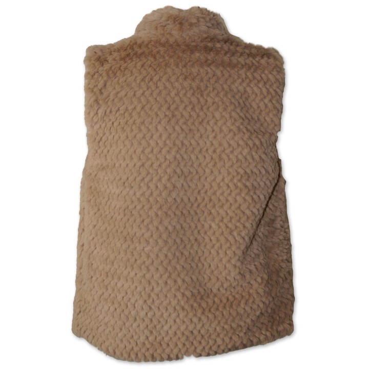 Weste, Plüschweste, uni taupe, Waffelmuster, One Size