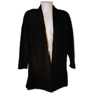 Strickcardigan, Strickjacke, Schalkragen, schwarz, One Size