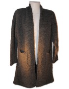 Strickcardigan, Strickjacke, Schalkragen, grau, One Size